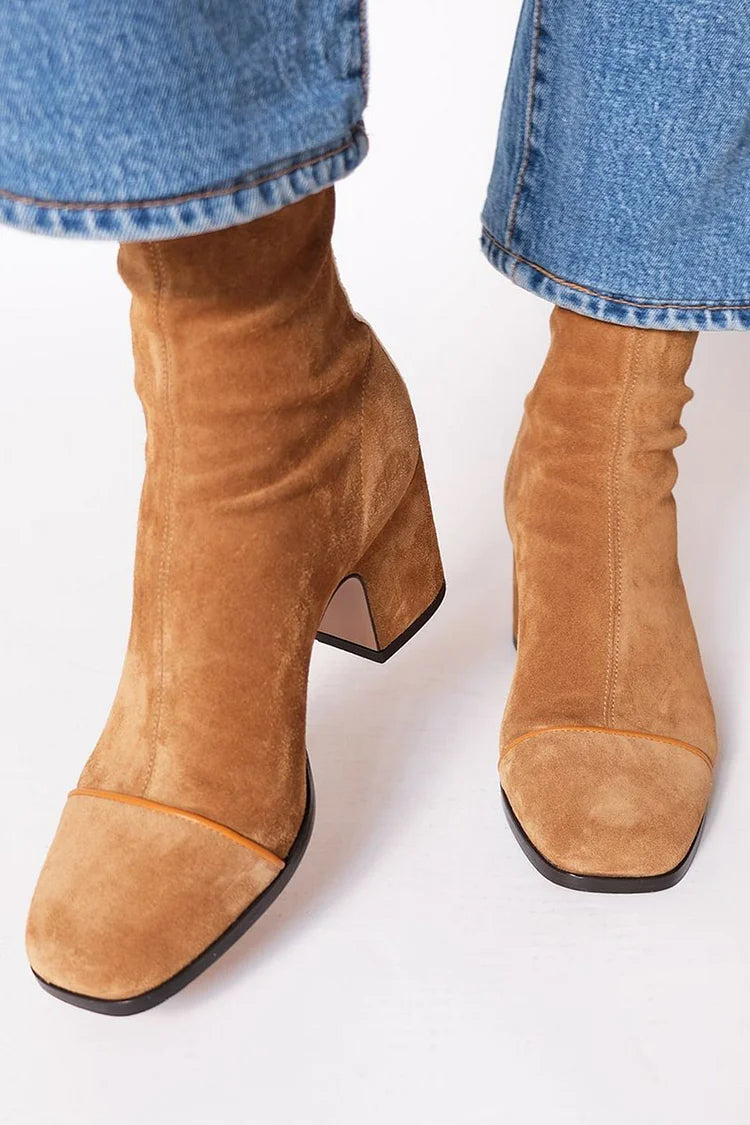 Vivienne™ | Bottines Modernes Contrastées