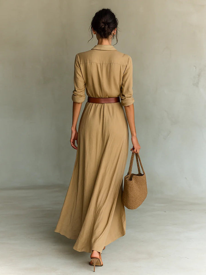 Camille™ | Robe Longue avec Ceinture